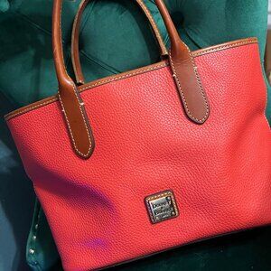 Dooney & Bourke Brielle Red Pebble Leather Satchel purse luxury designer bag